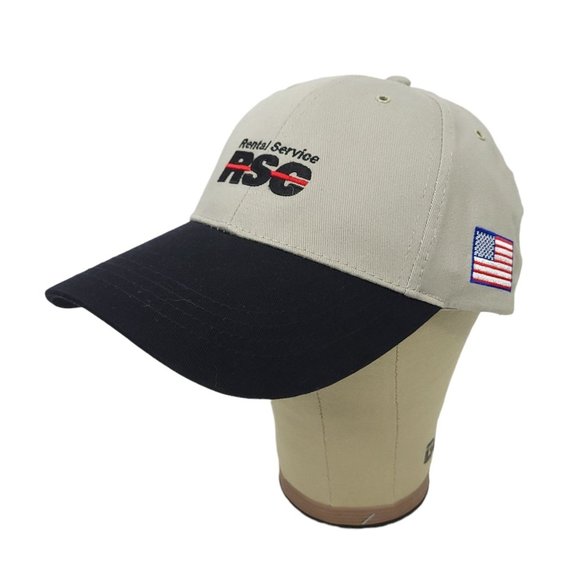 RSC Rental Services Adjustable Slide Cap Trucker Hat Khaki Black ProCorp Images - Picture 3 of 10